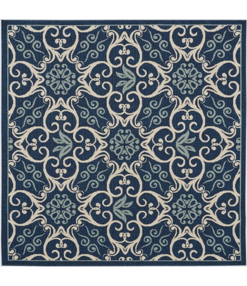 Nourison Caribbean Square Area Rug CRB02-Navy