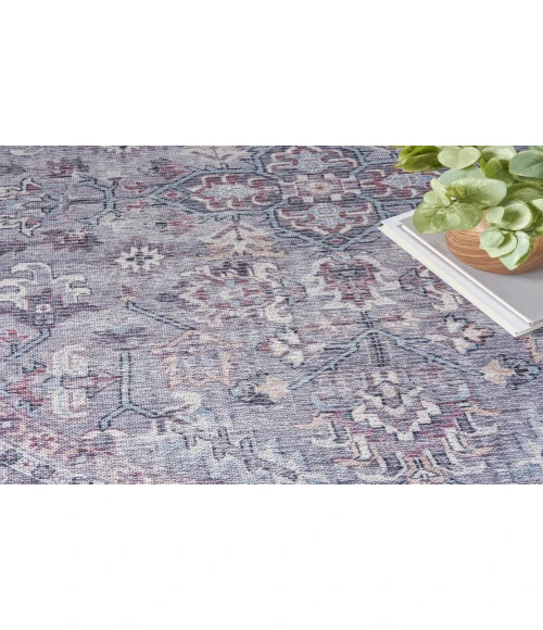 Nicole Curtis Machine Washable Series 1 Grey SR104 7 ft. 10 in. Round Rug