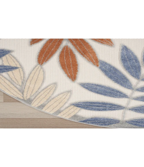 Nourison Aloha Blue Mocha ALH18 5 ft. 3 in. Round Rug