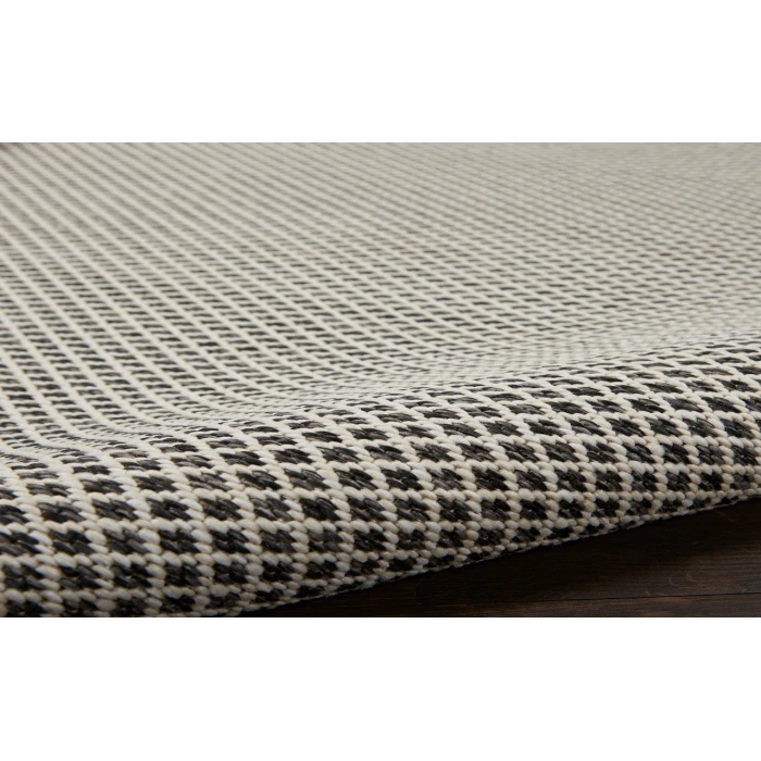 Nourison Courtyard Ivory/Charcoal COU01 5 ft. X 8 ft. Oval Rug