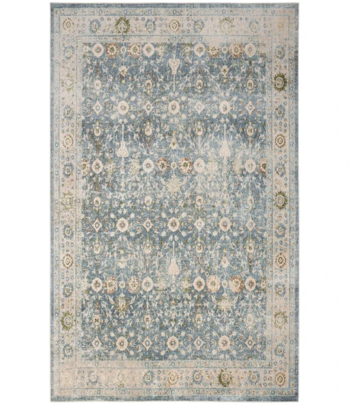 Nourison Astra Machine Washable Teal Beige ASW16 6 ft. 7 in. X 9 ft. Rectangle Rug