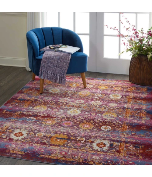 Nourison Vintage Kashan Area Rug VKA03-Red/Multicolor