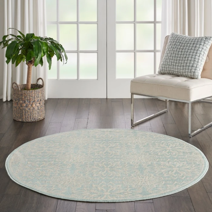 Nourison Jubilant Round Area Rug JUB06-Ivory/Green