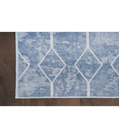 Nicole Curtis Machine Washable Series 1 Blue SR107 6 ft. X 9 ft. Rectangle Rug