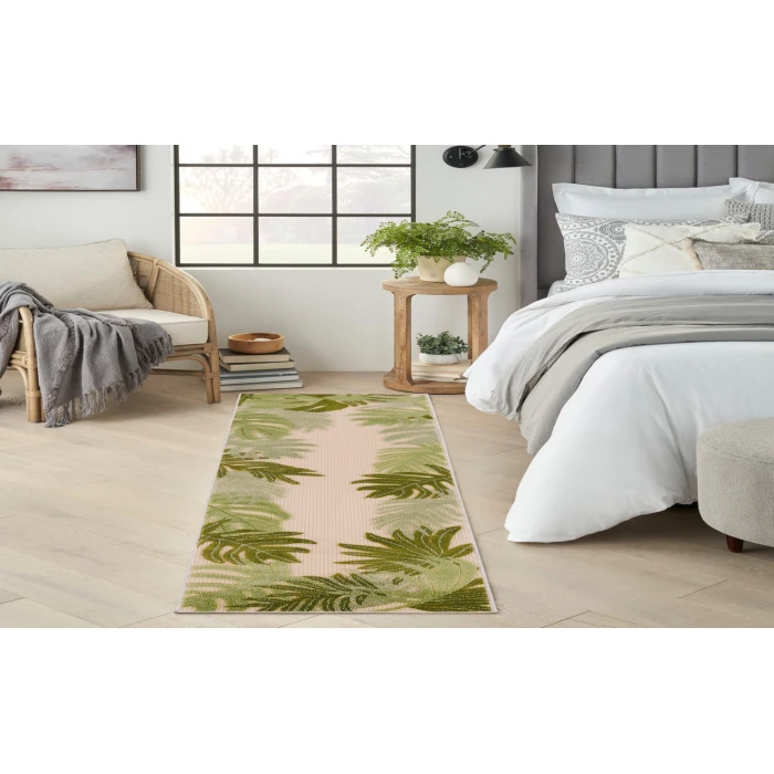 Nourison Aloha Ivory Green ALH40 2 ft. 3 in. X 8 ft. Rectangle Rug
