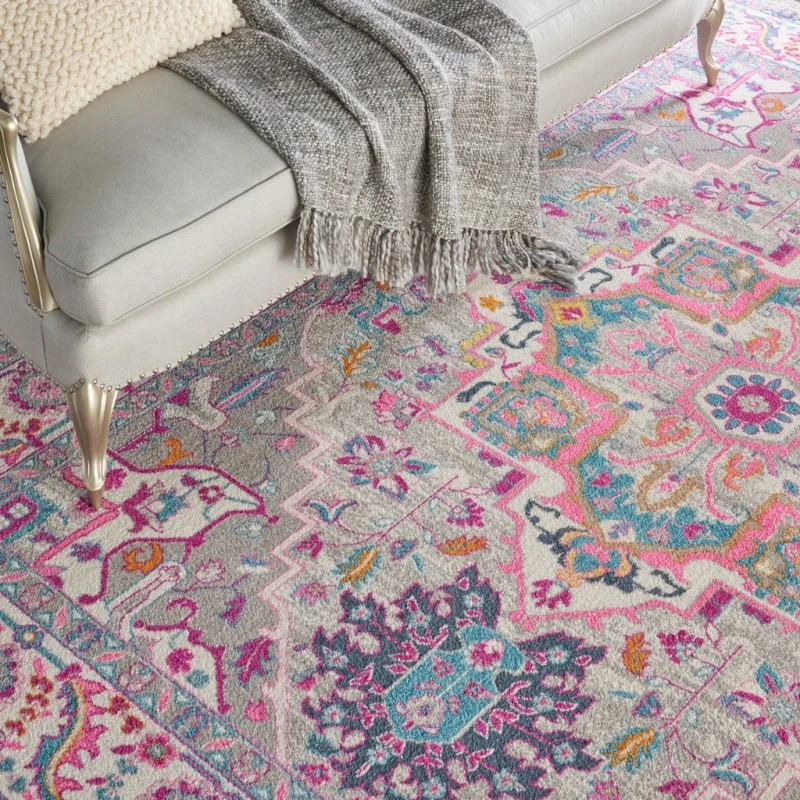 Nourison Passion Area Rug PSN20-Light Grey/Pink