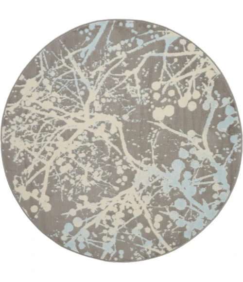 Nourison Jubilant Round Area Rug JUB12-Grey