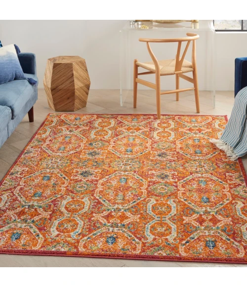 Nourison Allur Area Rug ALR05-Red Multicolor