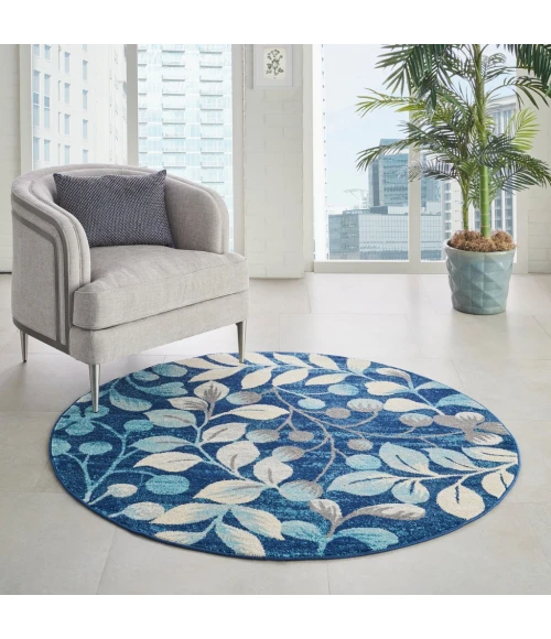 Nourison Tranquil Round Area Rug TRA03-Navy