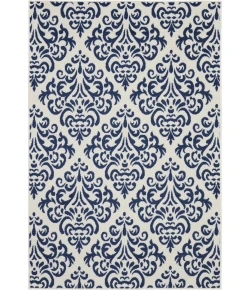 Nourison Home Grafix GRF06 White/Blue 3 ft. 9 in. X 5 ft. 9 in. Area Rug