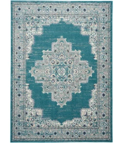 Nourison Home Passion PSN03 Turquoise Grey 5 ft. 3 in. X 7 ft. 3 in. Area Rug