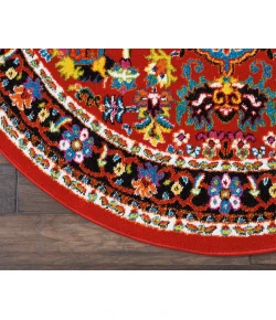 Nourison Home Oakdale Red OKD06 5ft.3in. x Round Round Rug