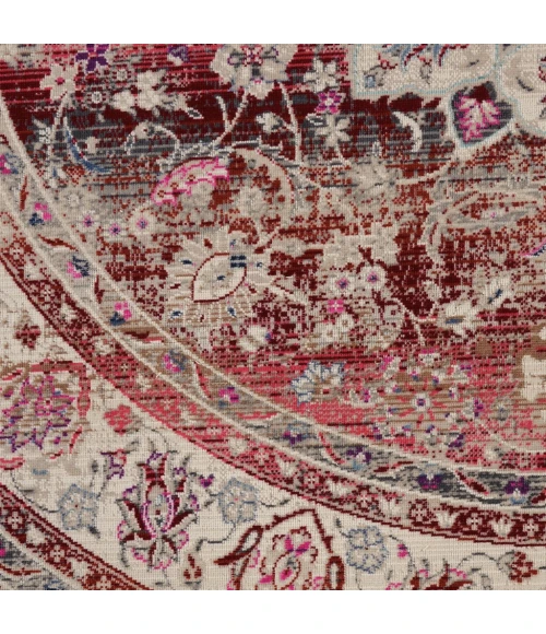 Nourison Vintage Kashan Round Area Rug VKA01-Red