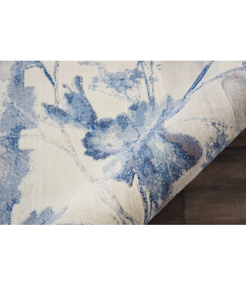 Nourison Somerset Round Area Rug ST18-Ivory/Blue