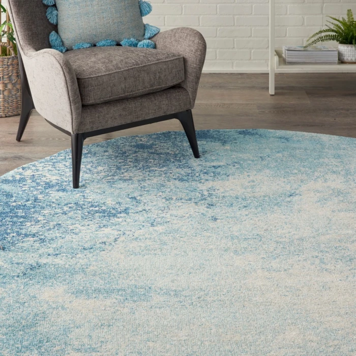Nourison Passion Round Area Rug PSN10-Navy/Light Blue