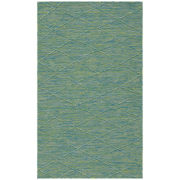 Nourison Washable Solutions Blue/Green WSL01 3 ft. X 5 ft. Rect. Rug