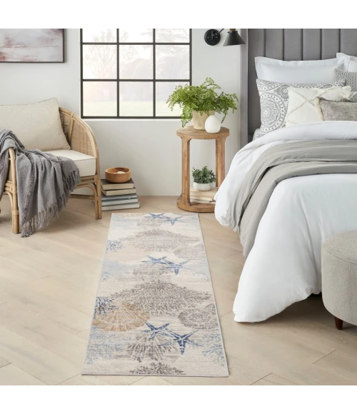 Nourison Seaside Ivory Grey Blue SDS04 6 ft. Rect. Rug