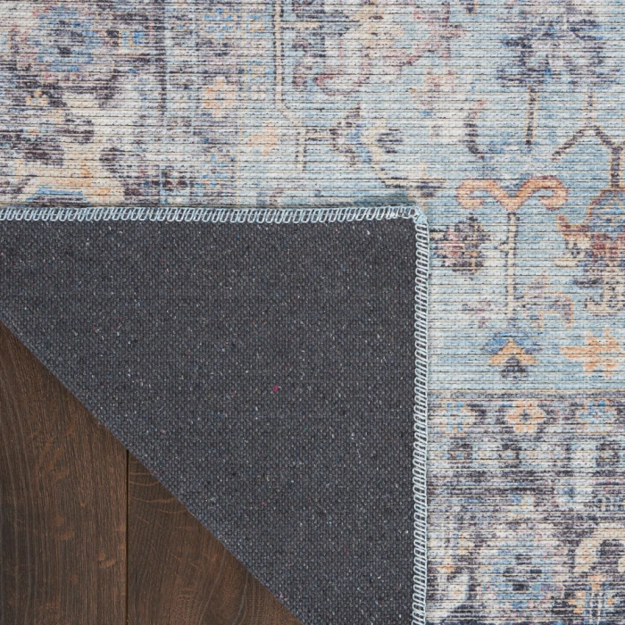 Nicole Curtis Machine Washable Series 1 Area Rug SR104 Light Grey/Blue
