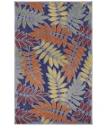 Nourison Aloha Navy Multicolor ALH18 2 ft. 8 in. X 4 ft. Rectangle Rug