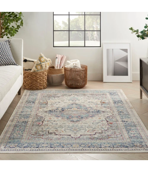 Nourison Vintage Kashan Area Rug VKA07-Ivory Blue
