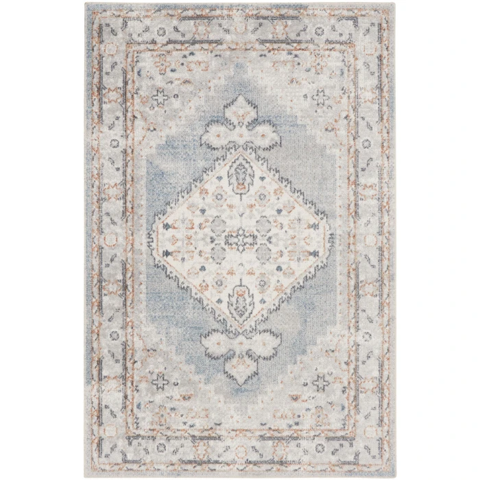 Nourison Astra Machine Washable Area Rug ASW11 Light Blue