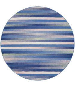 Nourison Home Whimsicle WHS12 Blue Multicolor 8 ft. Round Area Rug