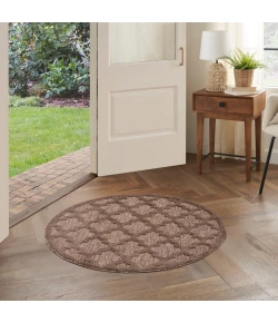 Nourison Home Easy Care NES01 Brown 4 ft. Round Area Rug