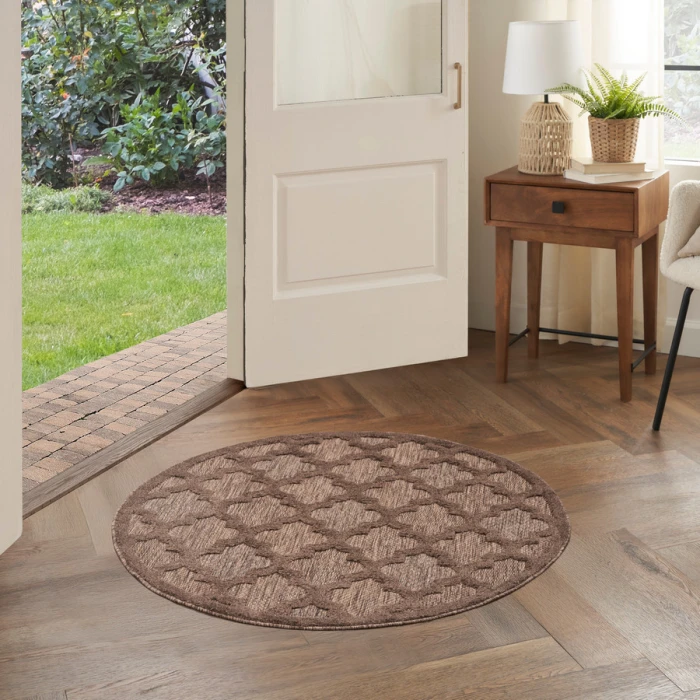 Nourison Home Easy Care Brown NES01 4 ft. Round Rug