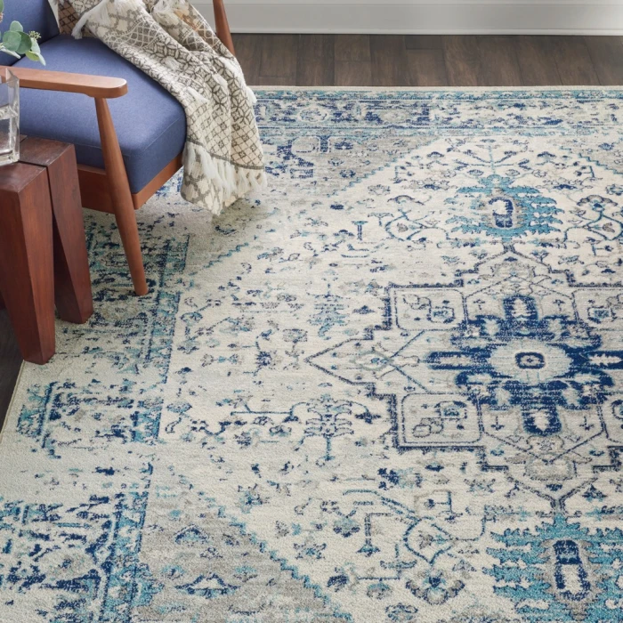 Nourison Tranquil Area Rug TRA06-Ivory/Light Blue