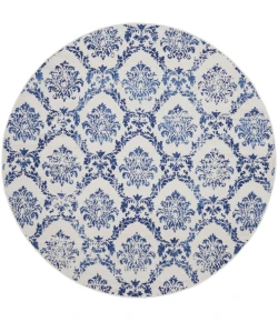 Nourison Home Whimsicle WHS01 Ivory Navy 8 ft. Round Area Rug