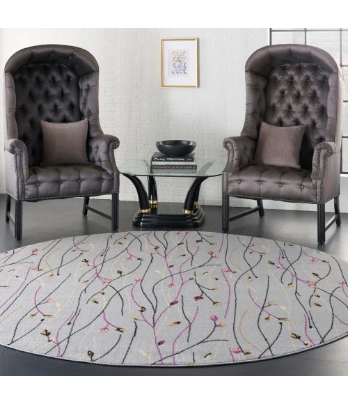 Nourison Grafix Round Area Rug GRF15-Grey