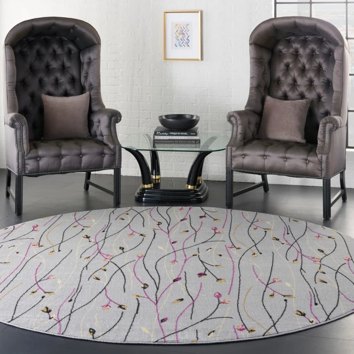 Nourison Grafix Round Area Rug GRF15-Grey