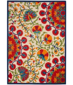 Nourison Home Aloha ALH20 Red Multicolor 5 ft. 3 in. X 7 ft. 5 in. Area Rug