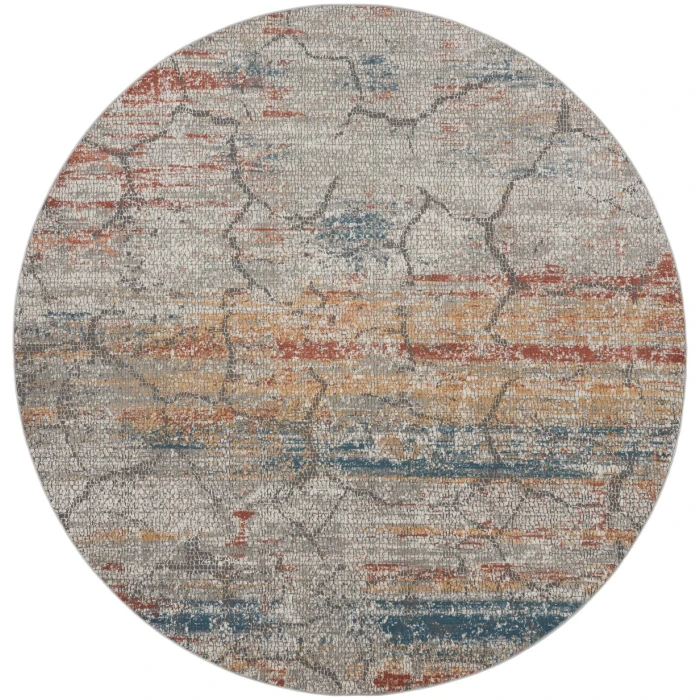Nourison Rustic Textures Area Rug RUS11 Multicolor 7'10" Round