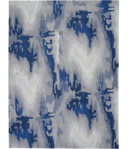 Nourison Home Symmetry SMM10 Grey/Blue 8 ft. 6 in. X 11 ft. 6 in. Area Rug