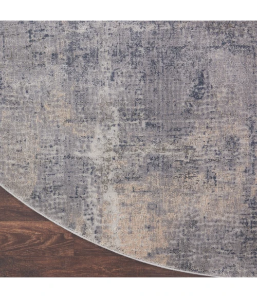 Nourison Rustic Textures Area Rug RUS06 Grey/Beige 7'10" Round