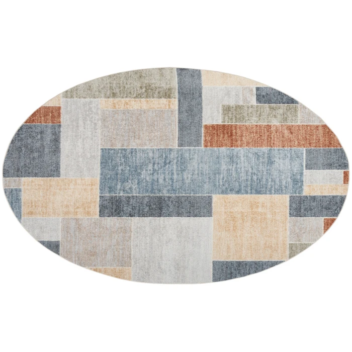 Nourison Astra Machine Washable Multicolor ASW09 7 ft. 10 in. Round Rug