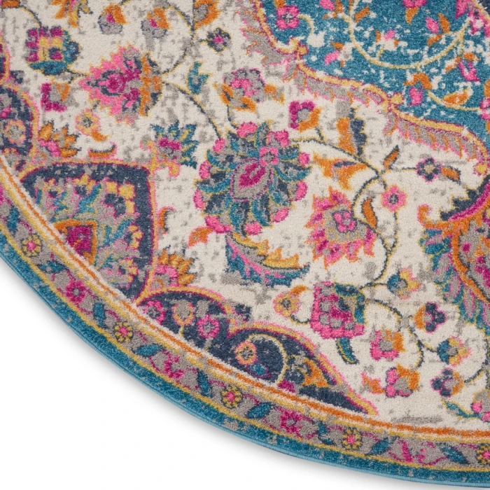 Nourison Passion Round Area Rug PSN22-Ivory/Multi