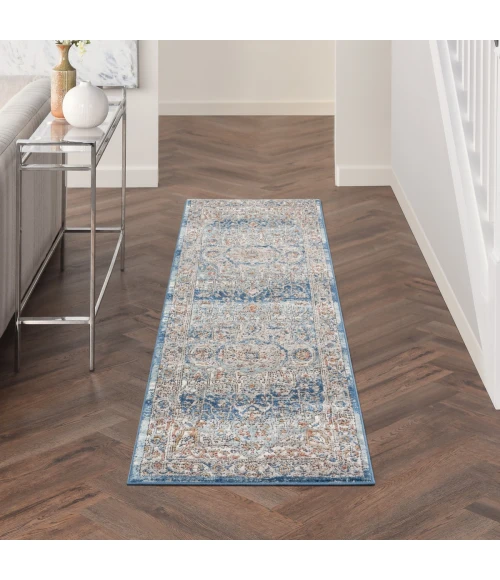 Nourison Quarry Ivory Blue QUA11 8 ft. Rect. Rug