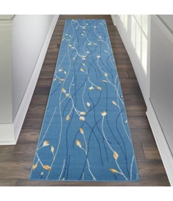 Nourison Home Grafix GRF15 Light Blue 2 ft. 3 in. X 12 ft. Area Rug
