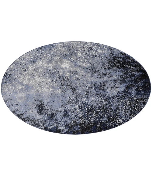 Nourison Passion Light Blue Black PSN10 8 ft. Round Rug
