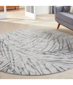 Nourison Home Rustic Textures RUS17 Ivory/Grey 5 ft. 3 in. Round Area Rug