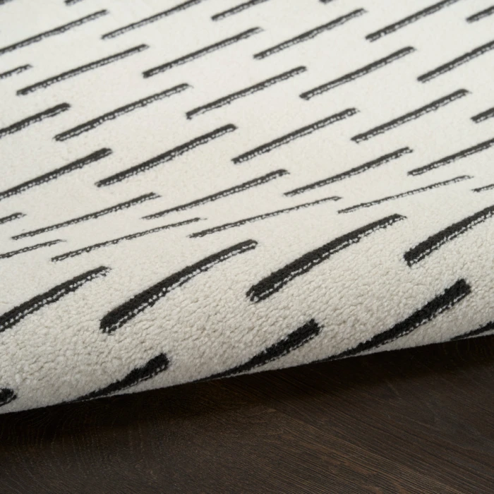 Nourison Home Nordic Ivory Black NRC12 2 ft. X 6 ft. Rectangle Rug