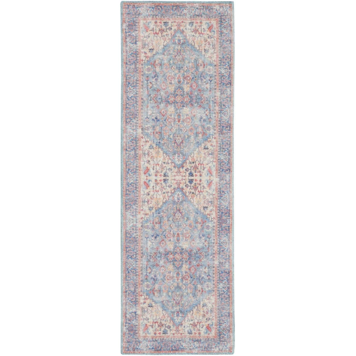 Nicole Curtis Machine Washable Series 1 Area Rug SR104 Blue/Multi