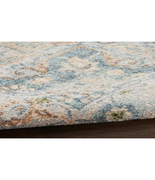 Nourison Astra Machine Washable Beige Blue ASW12 5 ft. 3 in. X 7 ft. Rectangle Rug