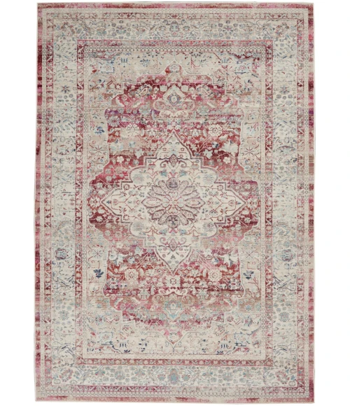 Nourison Vintage Kashan Area Rug VKA07-Red/Ivory