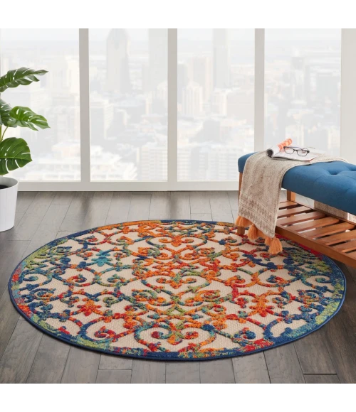 Nourison Aloha Round Area Rug ALH21-Multicolor
