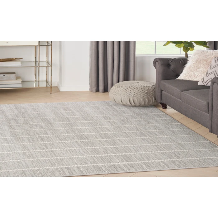 Nourison Serenity Home Light Grey SRH05 3 ft. 11 in. X 5 ft. 11 in. Rectangle Rug