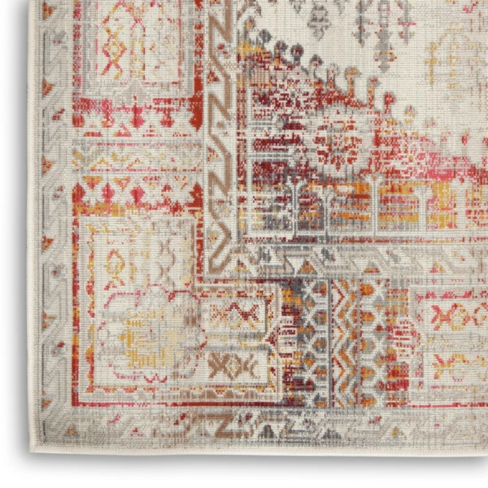 Nourison Vintage Kashan Area Rug VKA08-Ivory Red