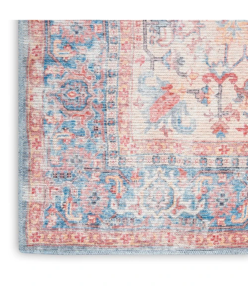Nicole Curtis Machine Washable Series 1 Area Rug SR104 Blue/Multi 4' x 6'